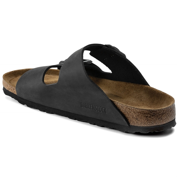 Birkenstock Arizona Oiled Leather Sandaler, Sort